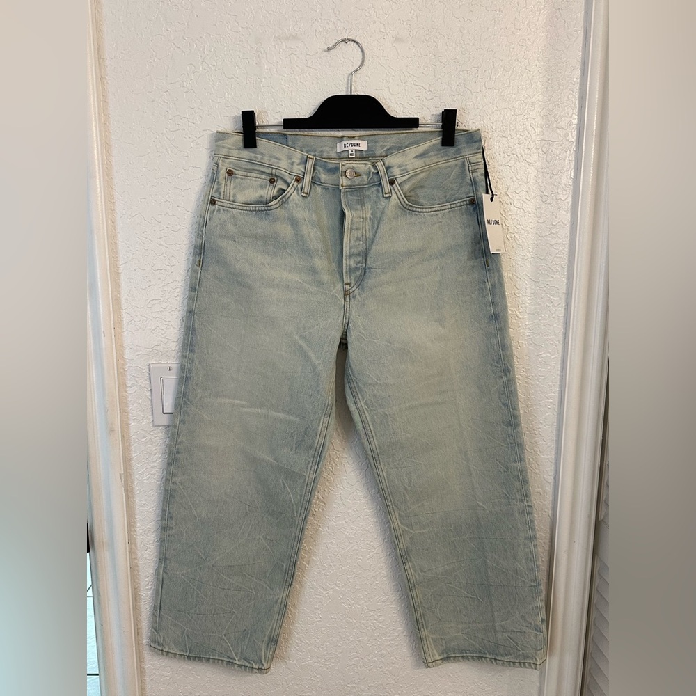 RE/DONE Loose Crop jeans in Ranch Water light blue